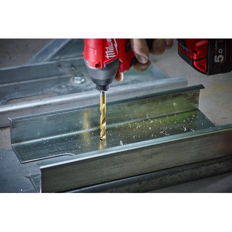 Milwaukee SHOCKWAVE Metallbohrer HSS-G RED HEX Titan 1/4" 6,5 x 107 mm, HSS-TiN - 1 Stk. (1/3)