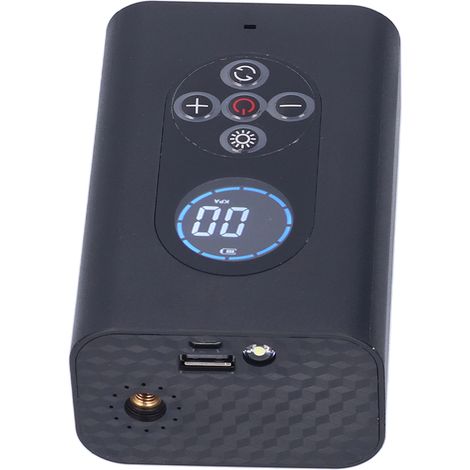 Gonfleur de pneus portable sans fil 150 PSI avec arrêt automatique, rechargeable et doté d'une lumière LED pour voiture et moto (1/5)