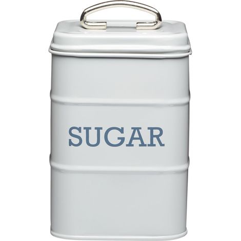 KitchenCraft - Recipiente para Azúcar Estilo Vintage, Acero Inoxidable, 11 x 17 cm, Latas para Té y Café a Juego Disponibles - Gris