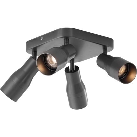 Gunmetal Ceiling Spotlight GU10 50mm Square 4-Light - Stanley
