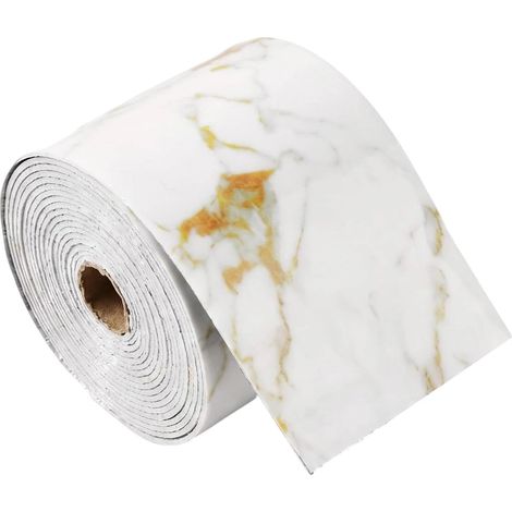 Plinthe Souple Autoadhésive 10cm×5m, Plinthe PVC Imperméable Motif Fil d'Or (1/5)