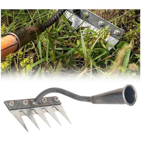 Rateau Jardin, Rateau de Désherbage,Râteau De Jardin Outillage en Métal Très Résistant, Râteau en Fer pour Jardinage Et (5dents) (1/4)