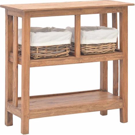 Tavolo Consolle in Legno Massello di Mogano 69x28x70 cm vidaXL (1/5)