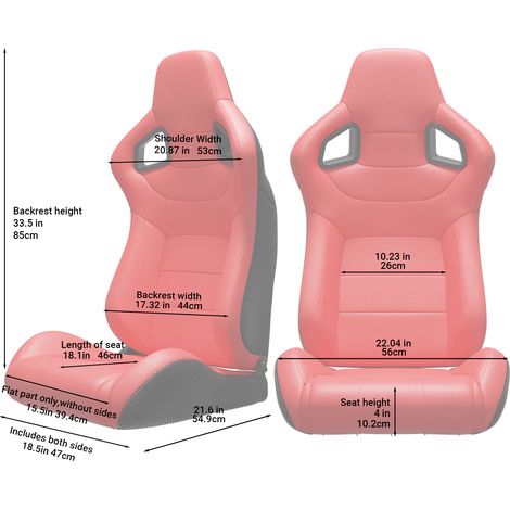 1 Siège Baquet Racing Universel Neuf, Coutures Rouges, Cuir PVC Rouge, Dossier Aspect Carbone Réglable, Inclinable avec Glissière (Support Non Inclus) - Pièce Gauche (1/5)
