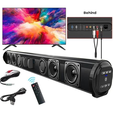 Barre de son Super Bass Budget BS10 - Stéréo Surround sans fil Bluetooth filaire Home Cinéma Audio TV (1/5)