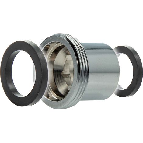 tecuro Aufnahme Adapter Übergangsstück M22 x 1 AG x M16 x 1 IG, Messing hochglanzverchromt