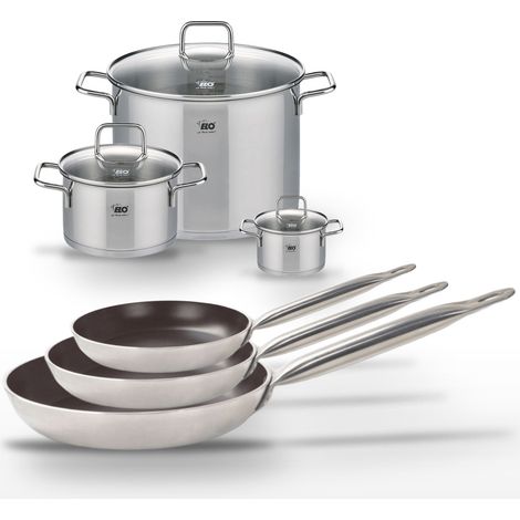 Lot de 3 Poêles Elo Bistro Line 24/28/32 cm et 3 Faitouts Elo Citrin 12/20/26 cm (1/5)