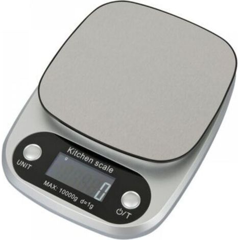Elektronische Waage aus Edelstahl 10kg/1g, digitale Küchenwaage, Gramm und Unzen zum Kochen und Backen