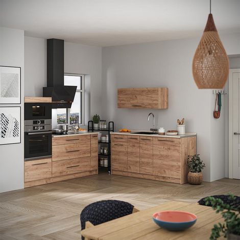 Küchenzeile Fame-Line, Goldkraft Eiche/Goldkraft Eiche, 340 cm, AP Eiche, Vicco (1/5)