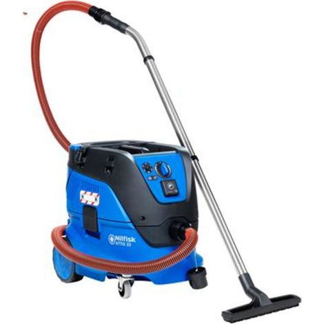 Nilfisk – Aspirateur eau et poussière professionnel 1400W – Dépression 250 mbar – Système InfiniClean – Bac 30L pour chantiers humides (1/3)