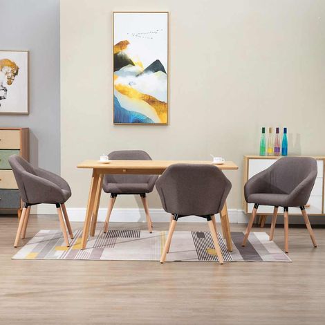 vidaXL Chaises à manger lot de 4 taupe tissu (1/5)