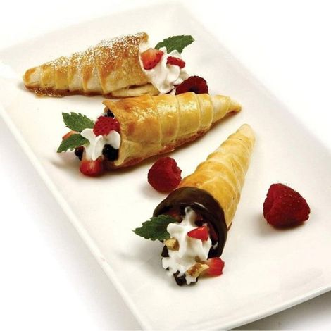 Lot de 20 moules à croissants en acier inoxydable de 5 pouces, idéal pour la préparation de gâteaux et desserts (1/4)