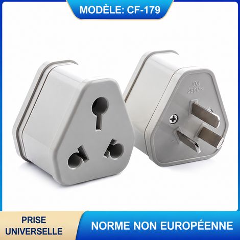 Adaptateur prise Afrique du Sud et Inde vers prise chinoise CF-179 16A 3200W 110-250V ABS cuivre 1 kg – Livraison gratuite (1/5)