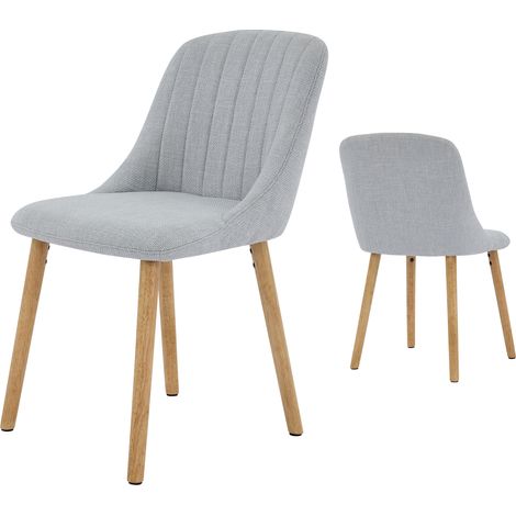 LOT DE 2 - CHAISE DE SALLE A MANGER -Scandinave-GRIS (1/5)