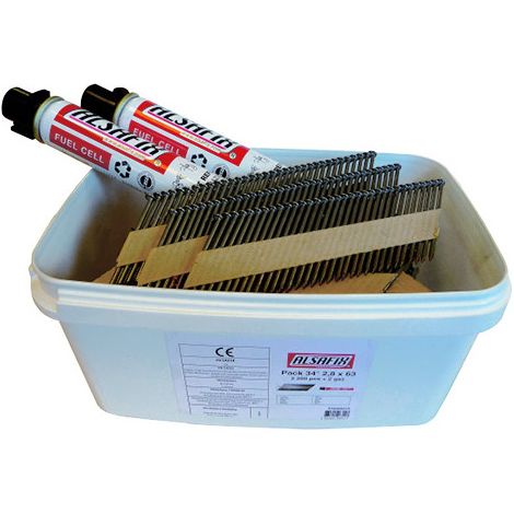 Pack pointes PDC diamantées 34° 28 x 80 annelées - 2 040 pcs + 2 gaz