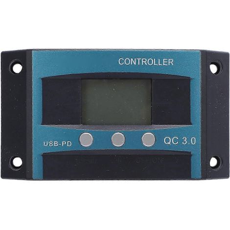 Contrôleur de charge solaire MPPT 12V/24V 30A avec écran LCD et 2 ports USB, compatible avec panneaux solaires, batteries, camping-cars, voitures et bateaux (RN).WHBYV (1/4)
