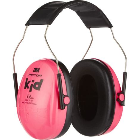 3M Cuffie Auricolari Peltor Kid H510Ak, Protezione Acustica per Bambini, Paraorecchie, Rosa, Misura Regolabile, Contro Livelli di Rumore 87-98 Db, Snr: 27Db, Scuola, Concerti, Festival (1/4)
