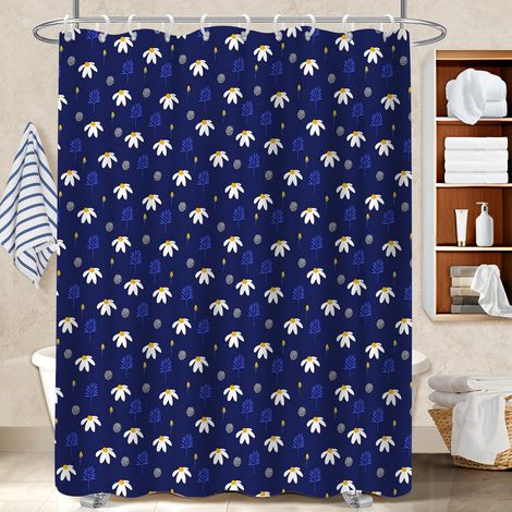 Rideau douche polyester 180x180 déco d‘intérieur bâche de douche pour idéal location saisonnière (1/5)