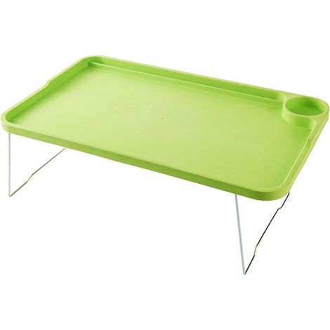 Lot de 3 Tables pliantes, MDF et alliage d'aluminium, support ordinateur portable, plateau petit-déjeuner, pour adultes et enfants (1/5)