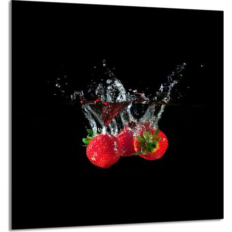 PANEL DE VIDRIO PARA COCINA 60x65 Fresas (1/5)