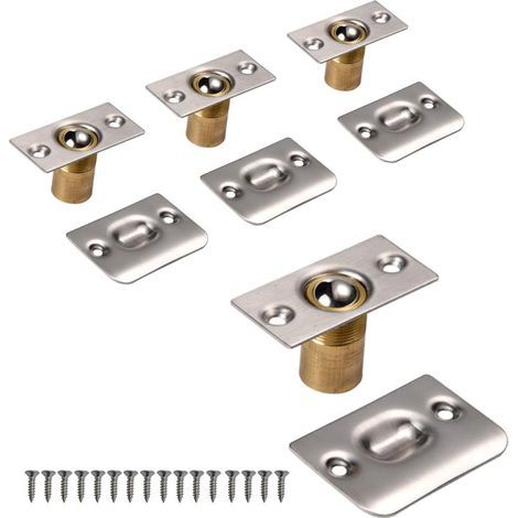 Loquet à Bille de Porte, Réglable Fermeture à Bille Verrou de Boule de Porte en Acier Inoxydable Cuisine Domicile Placard Penderie Porte Armoire Placard (4 boîtes d'argent) (1/4)