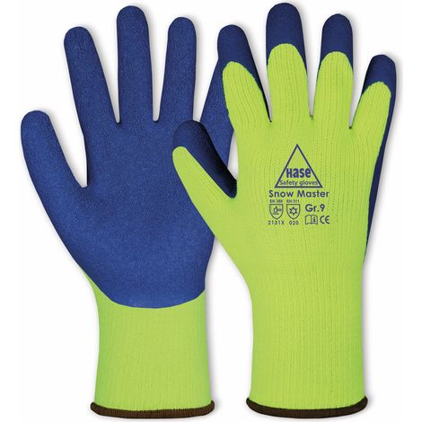 Gant latex hiver HASE, EN 388, EN 420, EN 511, jaune/bleu, taille 11