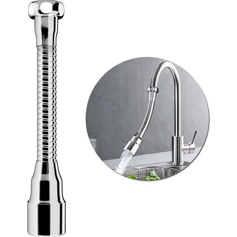 Extensión de grifo de cocina de 360° con caño flexible de 20 cm, extensor de grifo para fregadero, ahorro de agua y fácil instalación, rociador multifuncional para fregadero. (1/5)
