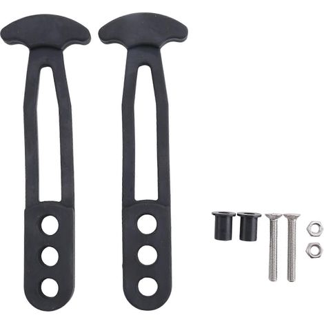 Lot de 2 échelles télescopiques pour bateau, sangles en caoutchouc, fixation et verrouillage réglables à 3 trous, pour ponton, bateau et yacht. (1/4)