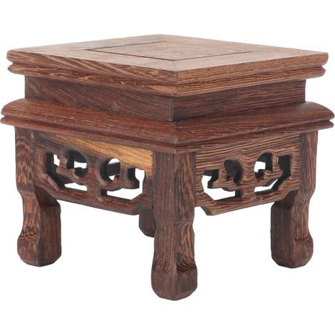 Stabiler, quadratischer Holzständer im Retro-Stil für Pflanzen, Teekannen und Schmuck