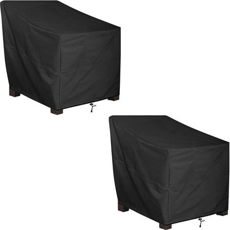 UV-resistant garden chair cover, outdoor chair cover in 210D fabric, 114 x 85 x 65 cm, black (2 items) (1/4)