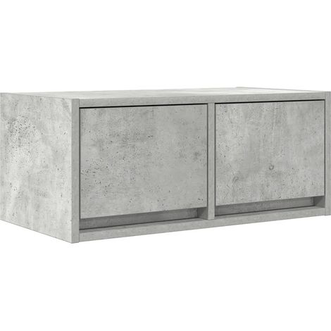 Porta TV a parete salvaspazio contenitore 60 x 31 x 25 cm in legno multistrato grigio cemento 020051677