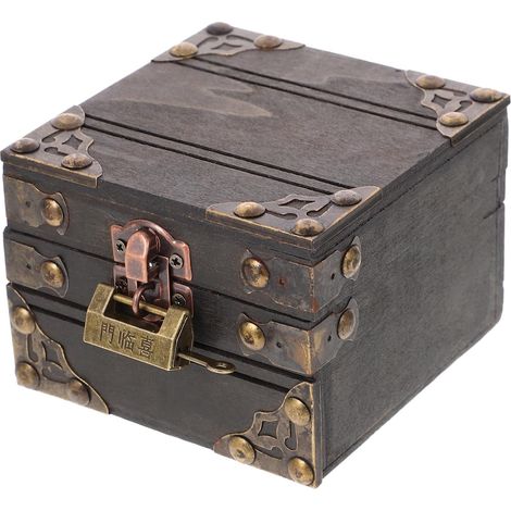 à bijoux vintage en bois robuste Coffret de rangement pour (1/5)