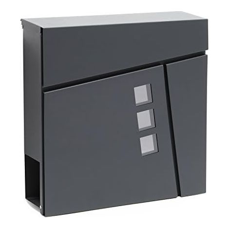 Letterbox Modern Design V24 Anthracite Wall mounting powder coated Newspaper compartment (1/5)