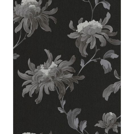 Julian MacDonald - Vliestapete - Blumen - Schwarz / Silber - 10m x 52cm (1/3)