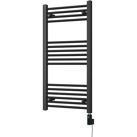 Zennor - Black Electric Towel Rail H1000mm x W500mm Straight 400w Thermostatic WIFI (1/3)