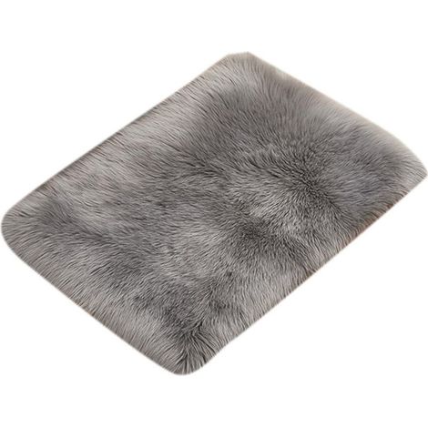 Tapis shaggy moelleux et moderne, antidérapant, pour chambre à coucher - Gris 40 x 60 cm (1/2)
