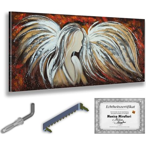Monica Mirafiori  Dipinto a mano al 100%  Quadro con angelo 140x70 cm  Dipinto dipinto a mano  Pittura acrilica  Quadro acrilico di grandi dimensioni  Arte moderna  Stampe artistiche (1/5)