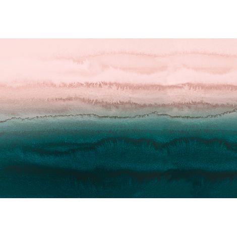 Papier peint panoramique rose et bleu Tapisserie panoramique aquarelle Papiers peints panoramiques tendances pour couloir (1/2)