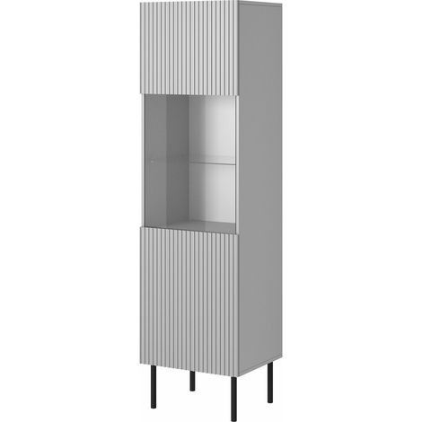 Estantería Evartivu 101 , Con puertas, Cerrable, MDF, Aglomerado laminado, Vidrio, Número de puertas: 1, Número de cajones: 0, 180x50x42cm