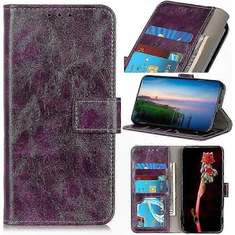 Étui Cuir Rétro avec Porte-Cartes et Portefeuille pour Galaxy A52 5G/4G, Noir, Coque Flip Horizontale avec Support et Cadre Photo (1/4)