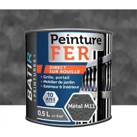 Peinture Fer BÂTIR Martelé Métal M11 0,5 L (1/3)