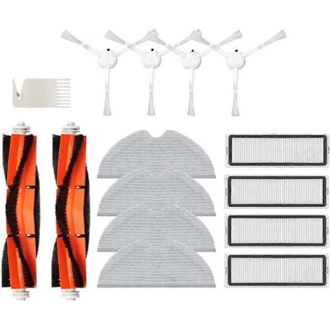 Lot de 15 pièces pour aspirateur robot Xiaomi Mi Robot Vacuum Mop 2C STYTJ03ZHM : brosse principale, filtre et chiffon de nettoyage. (1/5)