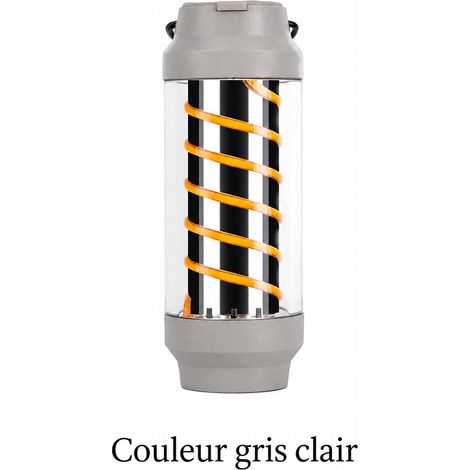Lanterne de camping rechargeable gris clair avec petit trépied pour tente gris 3,4 × 3,4 × 9,1 cm – Livraison gratuite