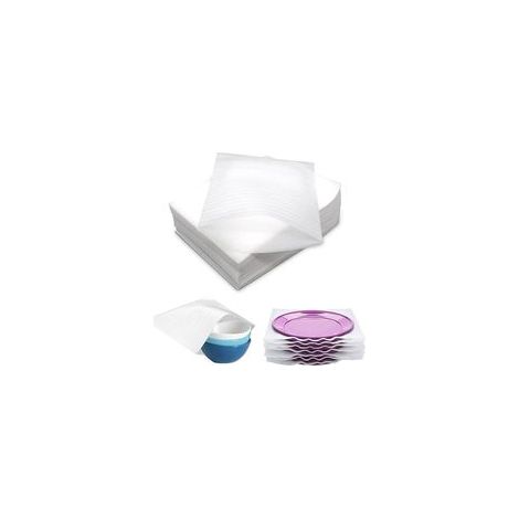 Emballage en Mousse,Sacs en Mousse,Papier Bulle Déménagement,50 Pièces Film Papier Bulles Rouleau,Film Bulle,Emballage en Mousse 30x30cm pour Cartons Déménagement Vaisselle,Plats, Assiettes Blanc