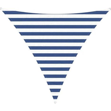 Voile d'ombrage bleue et blanche, 2 x 2 x 2 mètres, 100% polyester Oxford. (1/5)