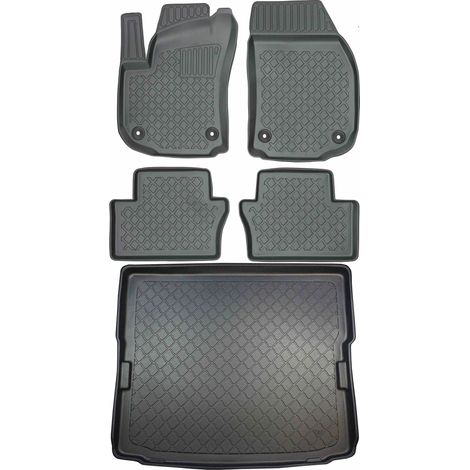 Juego de alfombrillas para coche y maletero para Opel Zafira B Minivan (desde mayo de 2005 hasta 2014).