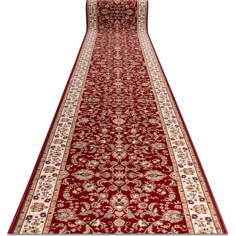 Läufer Wolle NAIN Ornament, Blumen 144 51066 rotwein / beige 80cm red 80x350 cm
