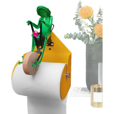 Support rouleau WC, 22 cm, bois, avec étagère, pour toilettes (1/5)