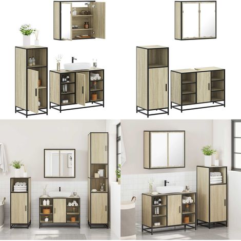 vidaXL Ensemble de meubles de salle de bain 3 pcs chêne sonoma (1/5)