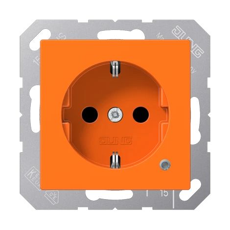 Jung Presa SCHUKO®, 16 A 250 V , con indicazione di funzione, SAFETY+, termoplastico, Serie AS/A, arancione (per ZSV) A 1520 BFKO O